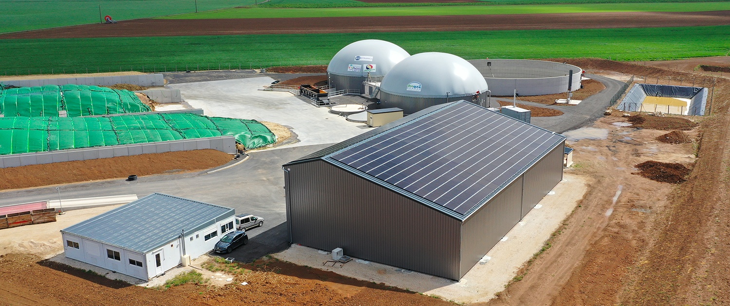 Hangar méthanisation et panneaux photovoltaïques