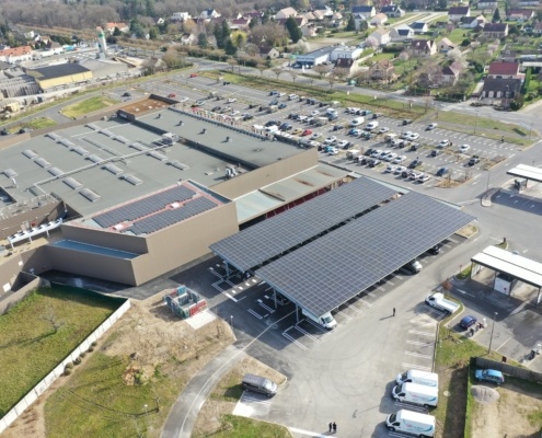 installation ombrières photovoltaïques parking GROUPE ROY ÉNERGIE