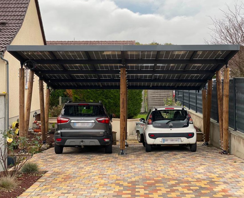 Double carport photovoltaïque