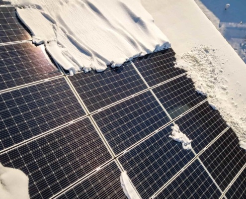 panneaux solaires hiver